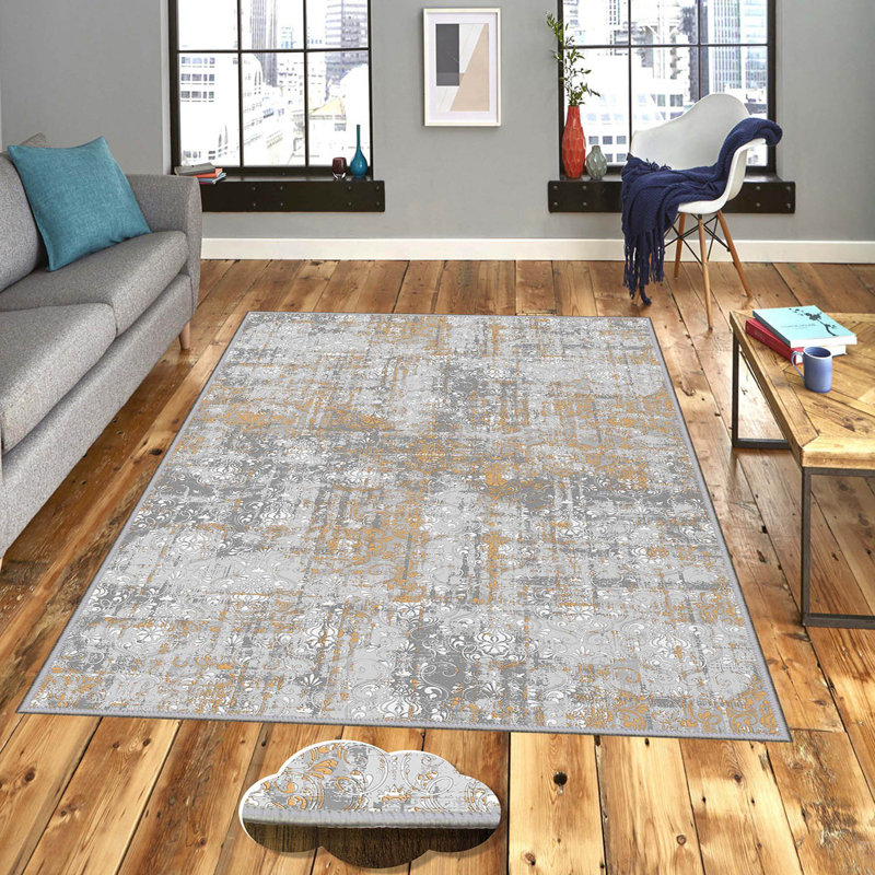 Luxurious 3D Printed Woven Carpet, 55.1 x 86.6 inches | 100% Polyester, Antibacterial, Machine Washable | Non-Slip PVC Felt Dot Underside, 0.3 in Pile Height | Perfect for Living Room, Bedroom & Home Decor