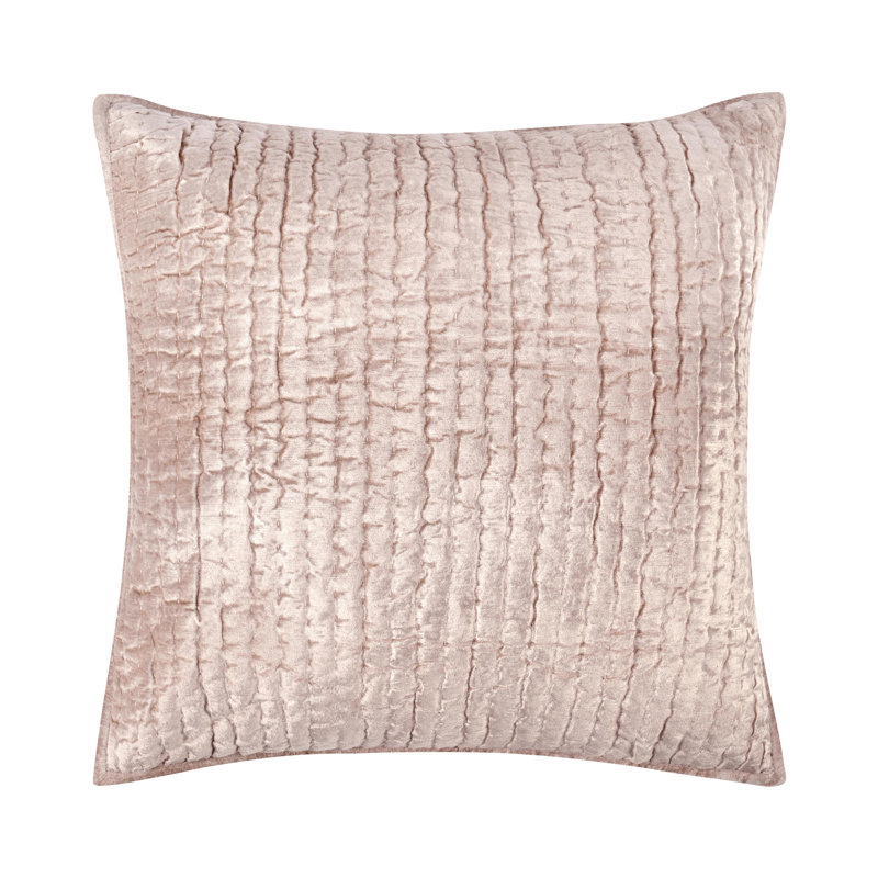 Bari 4-Piece Velvet Rayon Quilt Set, King Quilt + 3 Euro Shams, Pink