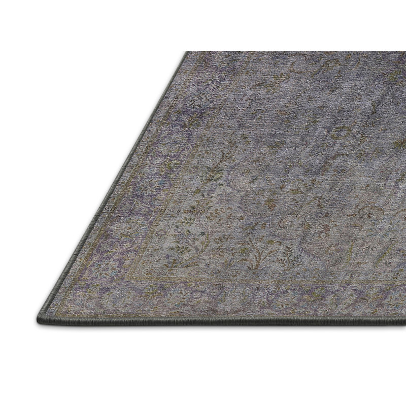 Tapis géométrique gris foncé, Rectangle 5 pi x 7 pi
