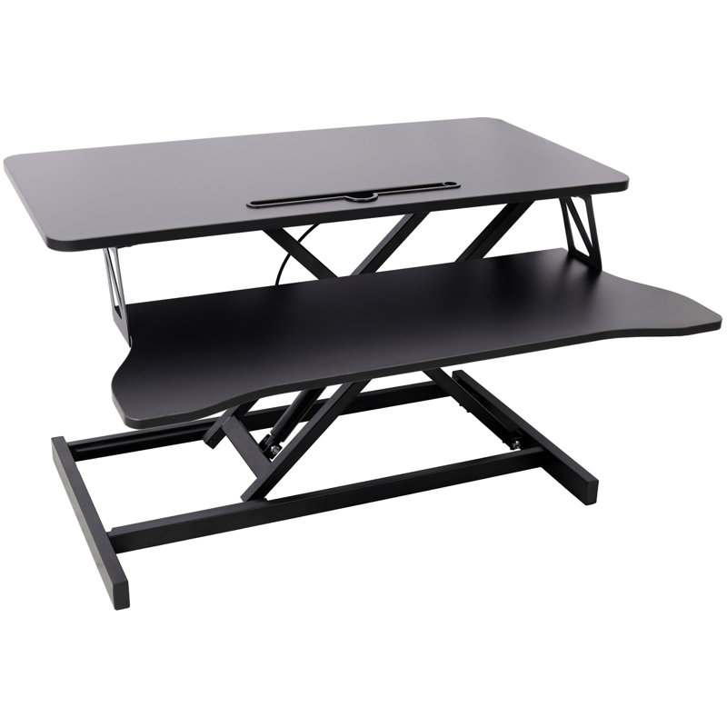 Bureau pour ordinateur portable à hauteur ajustable (sans tabourets), Grey, Black