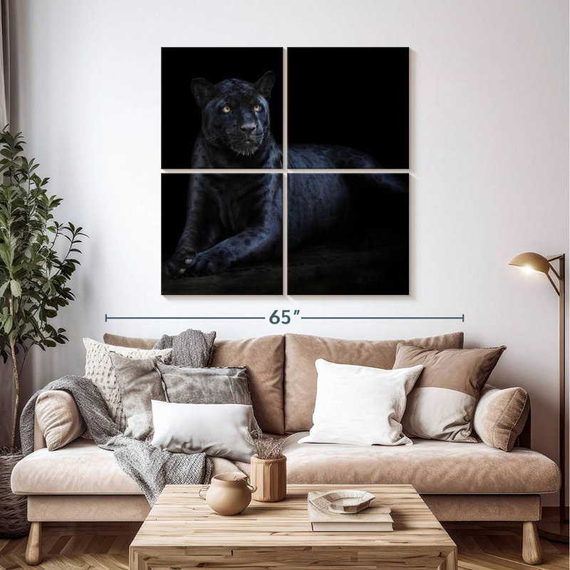 Brampt Black Jaguar, 45" H x 45" W