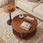 Luxury Vintage Walnut Coffee Table Set, Eco-Friendly Water-Based Paint, Thickened glass & Solid Wood Construction