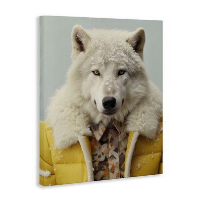 Snow Wolf Yellow Jacket Canvas, design by Ray Powers