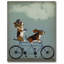 « basset hound tandem », impression sur toile-31009780