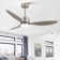 Loritta 52'' 3 - Blade Large Indooor Ceiling Fan With Light Kit and Remote, 3 LED Colors, 6 Speed Noiseless DC Motor, Timer