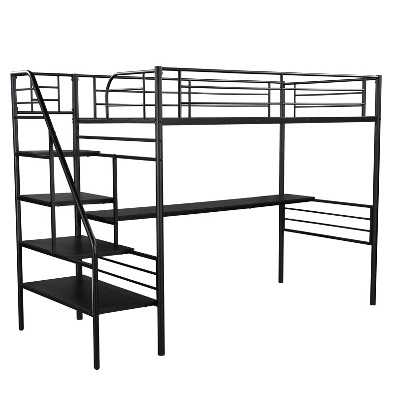 Dinges Twin Loft Bed with Shelves by Viv + Rae™