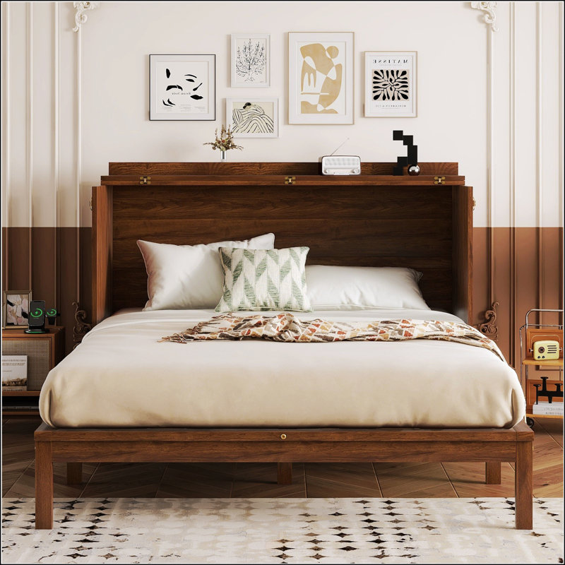 Grand lit escamotable, Noyer