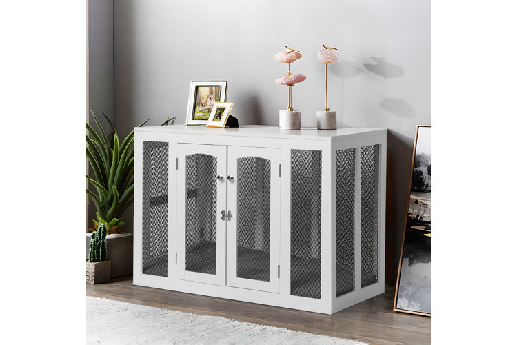 large white dog crate with a modern and attractive look