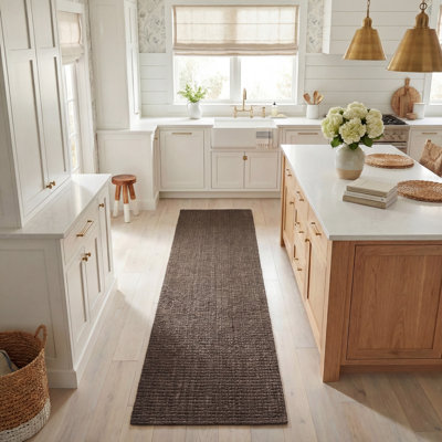 Tapis en jute / sisal brun tissé à plat à la main Chester