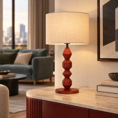 Solid Wood and Iron Desk Table Lamp