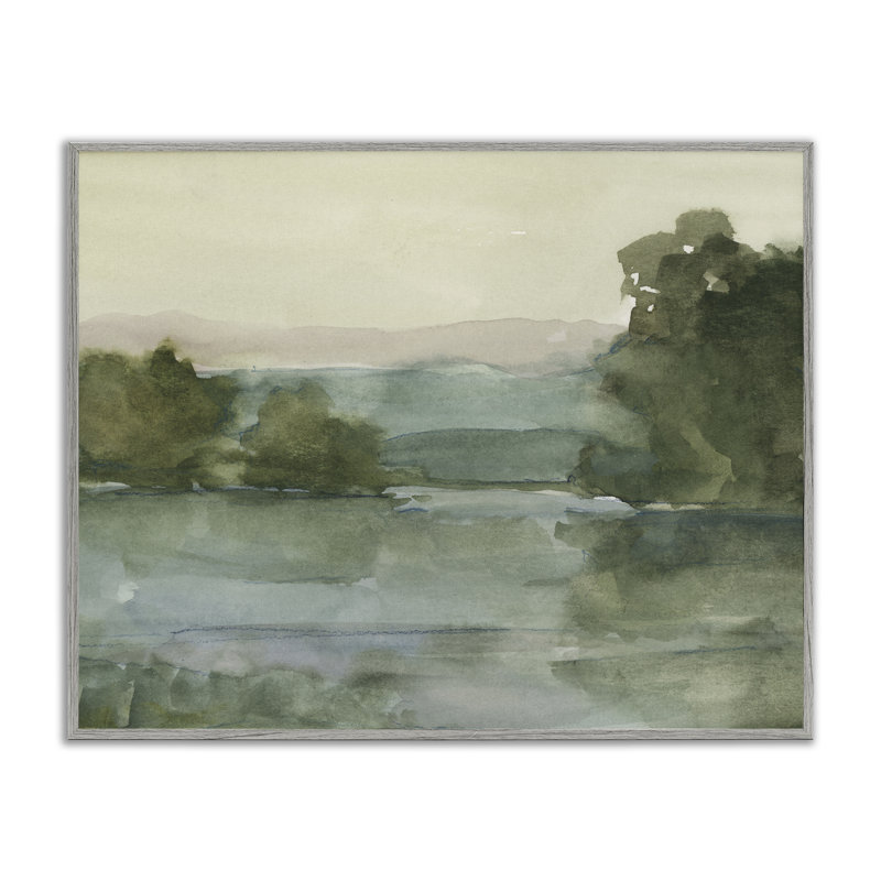 Vue sur lac et montagne, estampe numérique, design par Ethan Harper, Estampe numérique Farmhouse, H 11 po x l 14 po