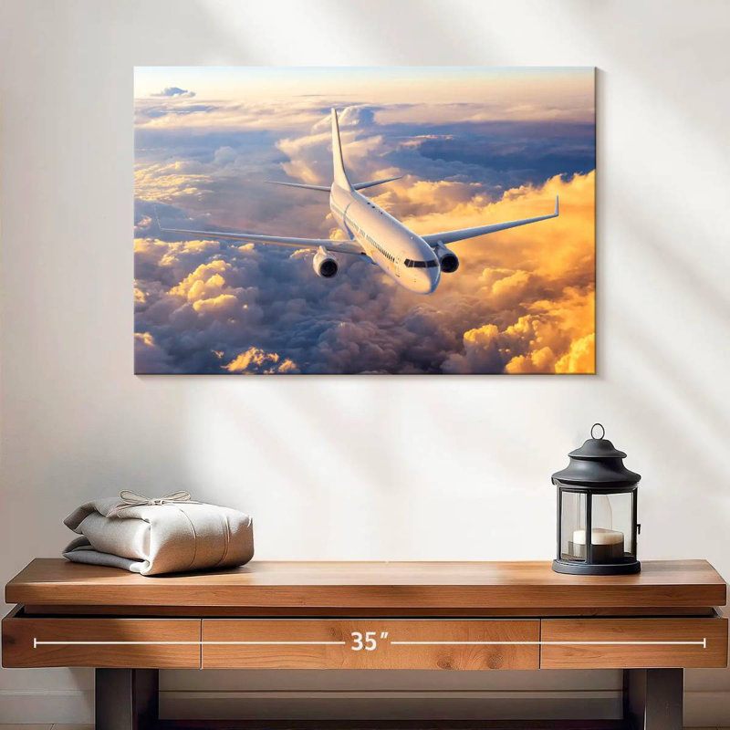 Mehar avion au-dessus des nuages, H 16 po x l 24 po