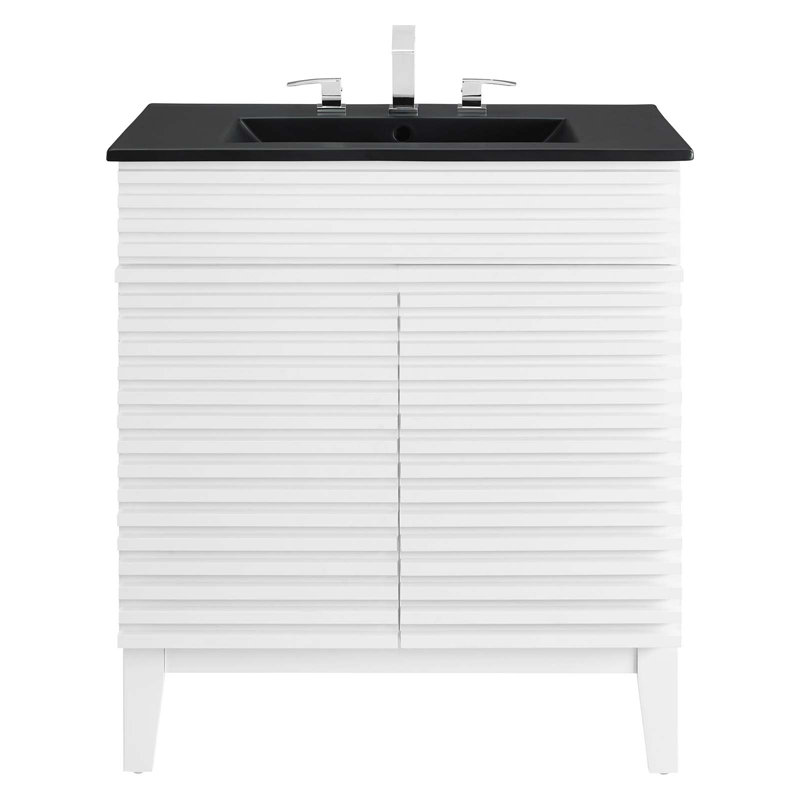 Meuble-lavabo 30 po Render par Modway, Blanc / noir