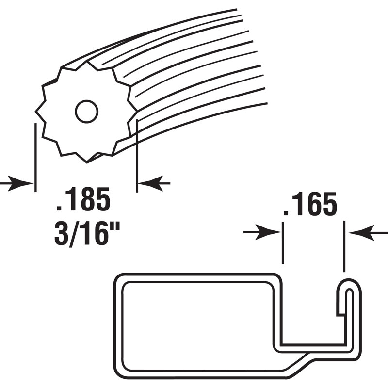 Cannelure de retenue pour écran Prime-Line, 2.5", 10", Noir