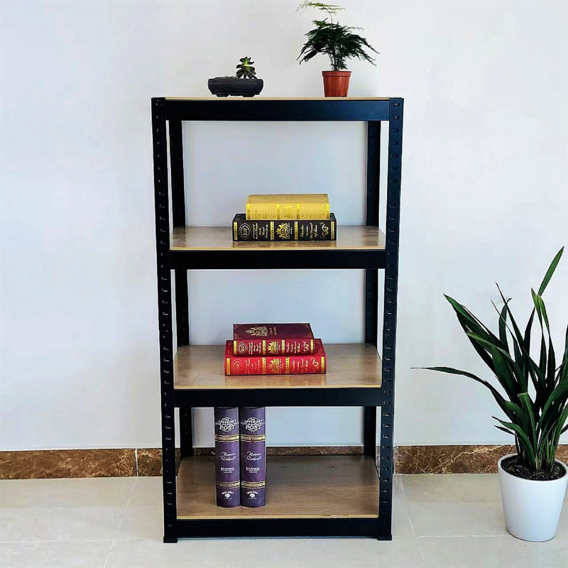 Tablettes de rangement - Étagère de rangement réglable à 4 niveaux pour le garage, Noir, noir, noir, noir