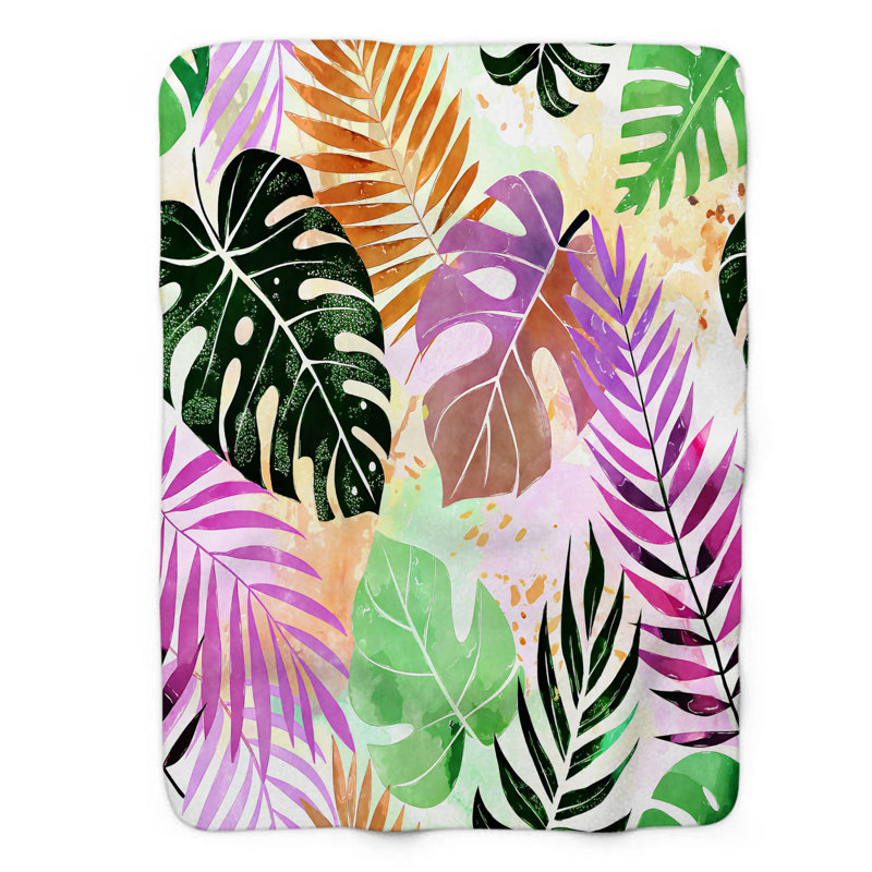 Jeté Luxuriant Jungle Oasis - 1 pièce Sherpa Bl Premium, L 60 po x L 80 po