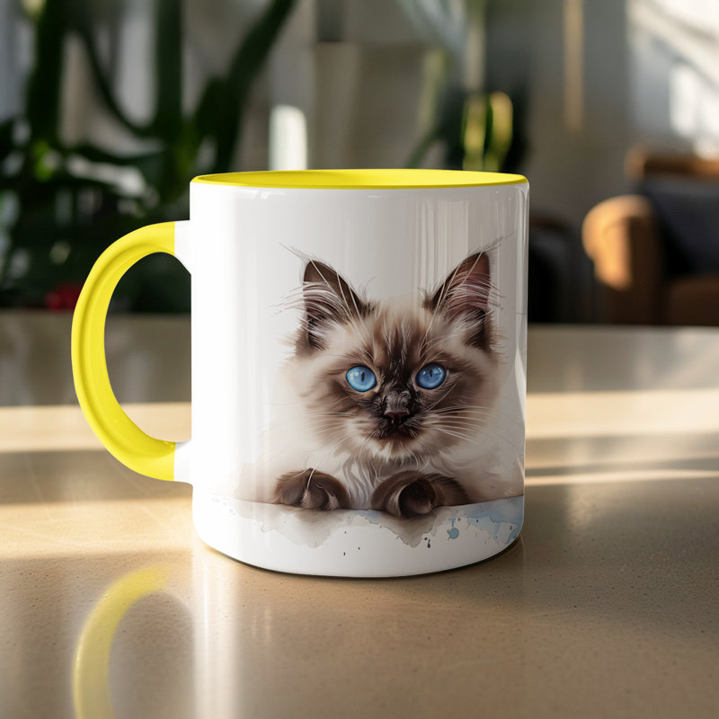 Ceramic Coffee Mug, Yellow, 2