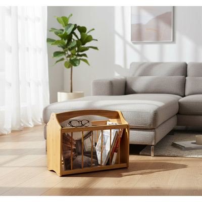 Wood Free Standing Magazine Rack