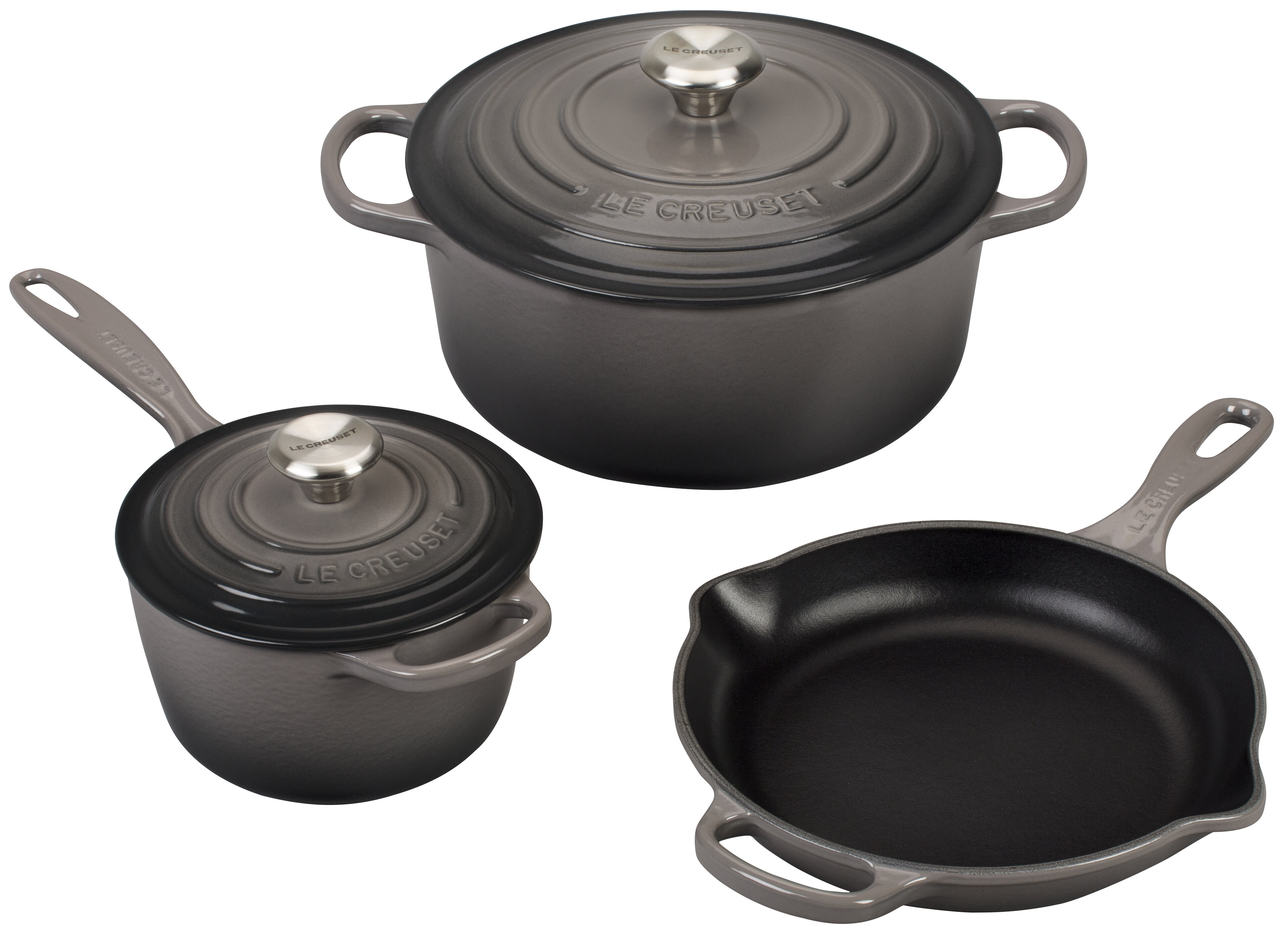 Le Creuset Signature Square 9.5 Oyster Grey Enameled Cast Iron Grill Pan +  Reviews