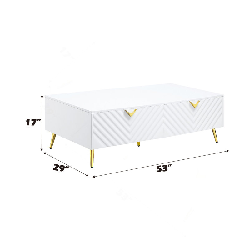 Table basse, fini blanc lustré Gaines
