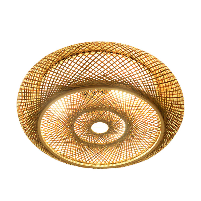 Semi Flush Mount Bamboo, 7.87" H x 23.62" W x 23.62" D