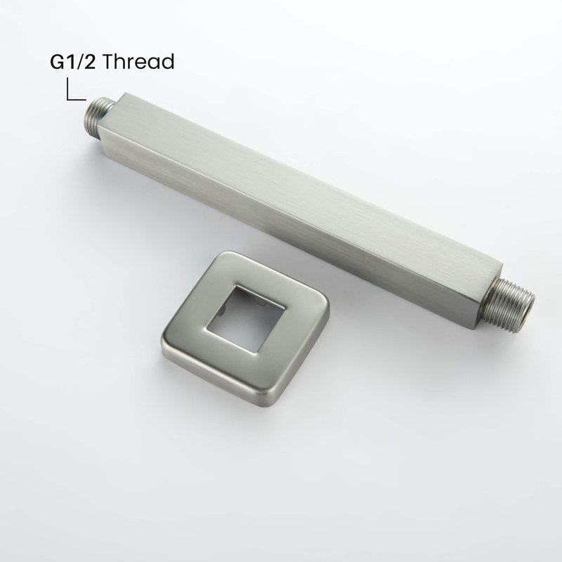 Cube 8" Ceiling Mounted Shower Arm, Brushed Nickel