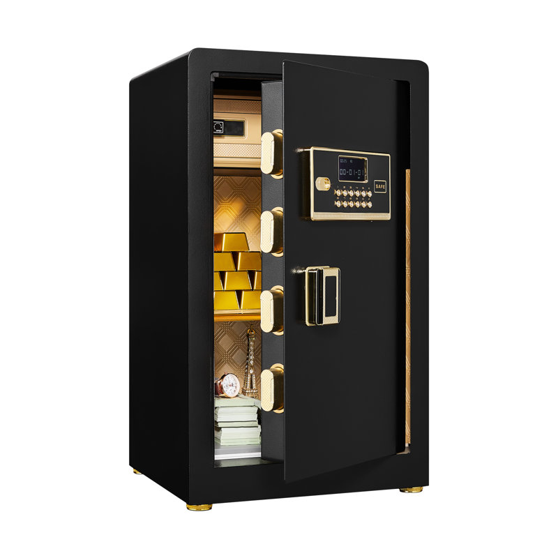 Digital Home Safe With - Theft Feature And Smart Alert, Removable Shelf For Valuables, Solid Cold Rolled Steel, Programmable Code, Felt Pad, Mute Function, Led Dark Spaces Electronic Steel Security