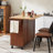 Culinary Rolling Kitchen Island with Rubberwood Countertop & Ample Storage-123751510