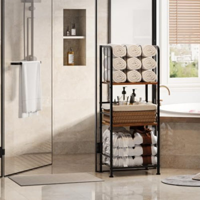 Towel Rack Free Standing 3-Tier M-Shaped Detachable Dividers, Durable Metal Towel Holder For Bathroom, Pool Towel Rack, Space-Saving Towel Storage Organizer, Modern Bath Towel Shelf Patent Pending