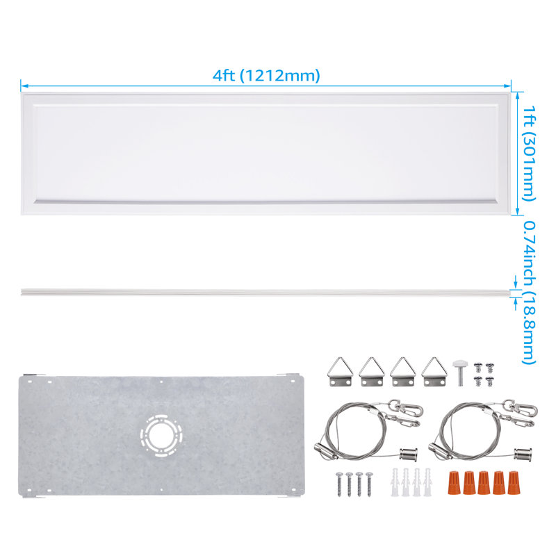 40w Led Panel Light With Built-in Driver, 1x4 Ft Ultra Slim Surface Mount Drop Ceiling Light Fixture