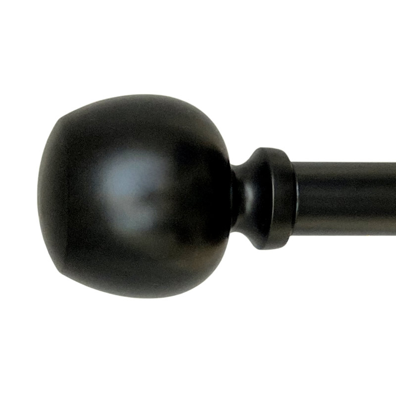 Tringle à rideaux simple réglable en métal Ingaberg Eleanar, 18 po à 36 po de largeur, Noir, noir, noir, noir