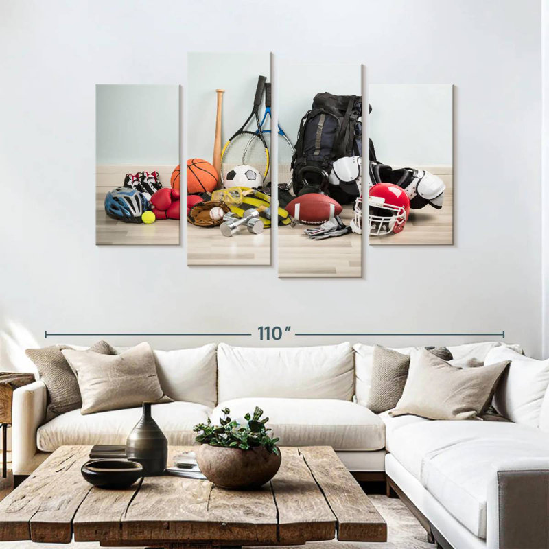 Assorted Sports Gear, 54" H x 84" W