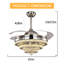 Ventilateur de plafond 42 "en cristal argenté - télécommande avec lumière à intensité variable