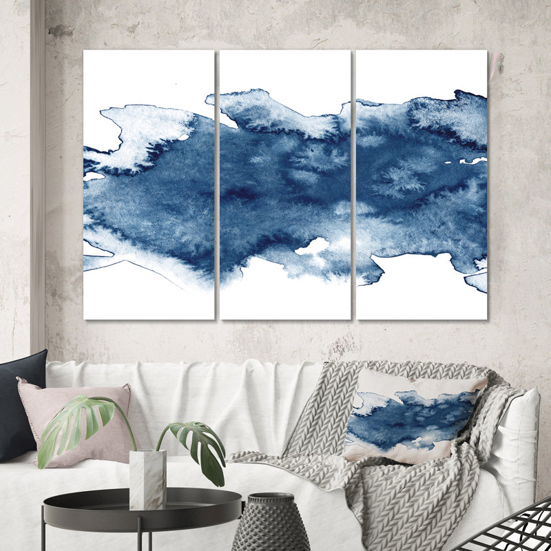 «Abstract Classic Blue II», reproduction d'art sur toile moderne, H 40 po x l 60 po x P 1 po
