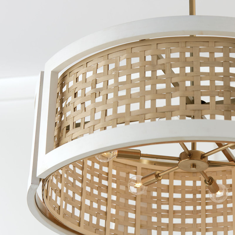 6 - Light Dimmable Drum Chandelier