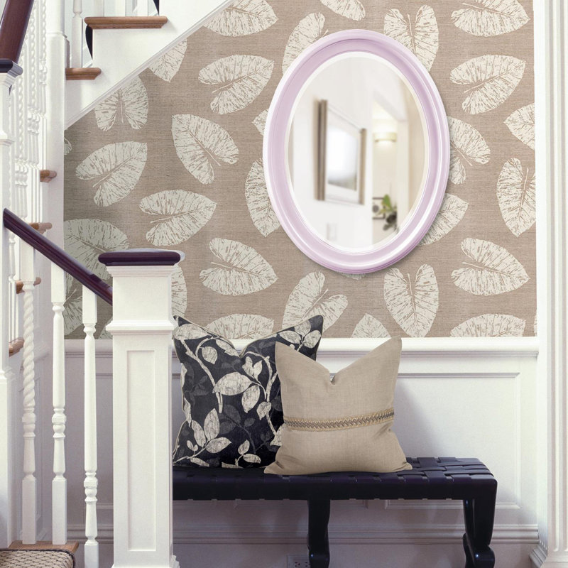 Borna Solid Wood Oval Mirror, Lilac