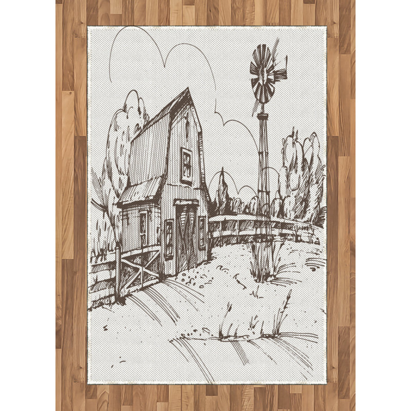 Tapis décoratif en fibre de polyester à haute densité Windmill, Rectangle— 4 pi x 5 pi 8 po