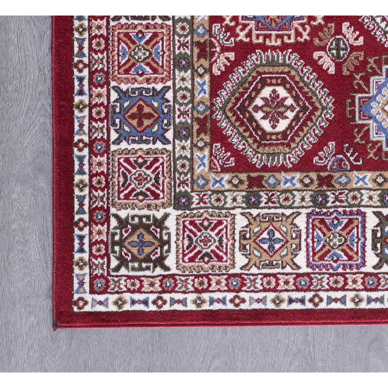 Tapis rouge à motif oriental Wisconsin, Rectangle 2 pi 6 po x 4 pi 9 po