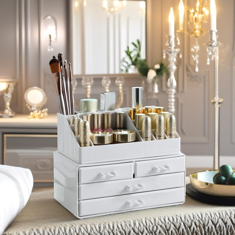 3 Tier Acrylic Make Up Organiser With 4 Drawers