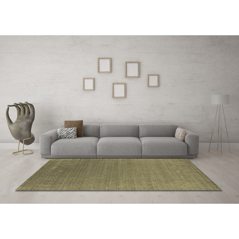 Tapis contemporains brun lavable à la machine 2651, Carré 5 pi