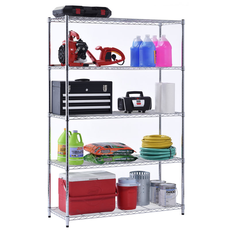 48'' W Steel Shelving Unit with Wheels