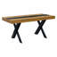 Dining Table 160cm for 6, Oak Effect Rectangle Table with Matte Black Centre Stripe and Black X Legs, 160 x 80 x 75 cm