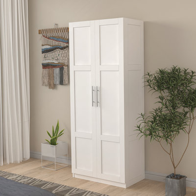 Armoire haute et armoire de cuisine avec 2 portes et 3 cloisons pour séparer 4 espaces de rangement