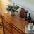 Brass Handle Metal Rail Buffet Table