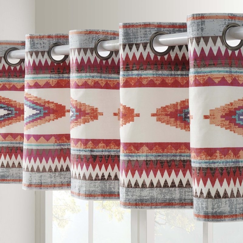 Kiva Multicolor Boho Grommet Top Window Valance