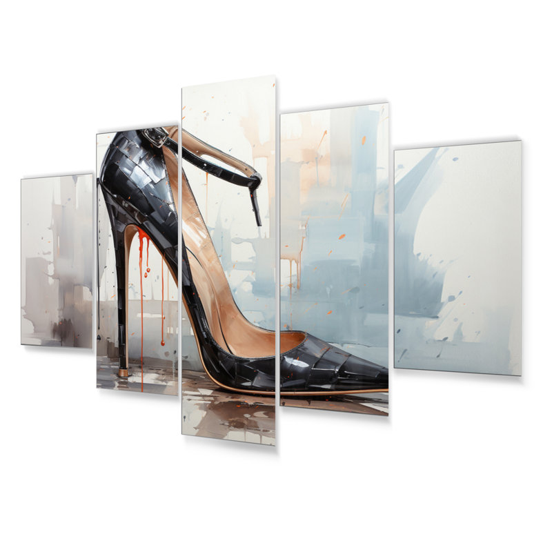 Black Fashion High Heel Power III - Ensemble de décoration murale mode en métal