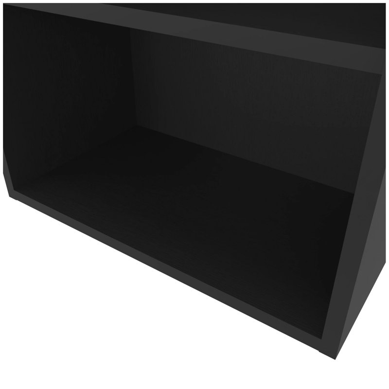 Black Wall Cabinet with Open Storage