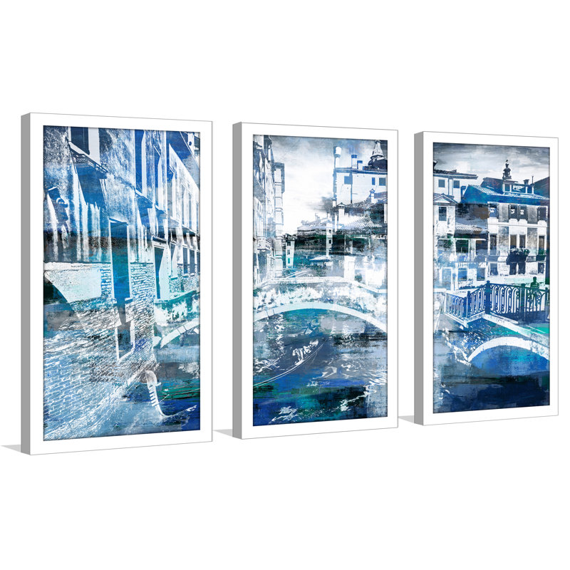 « venice i », reproduction d’impression encadrée d’art à multiples images, H 25,5 po x l 40,5 po x P 1 po