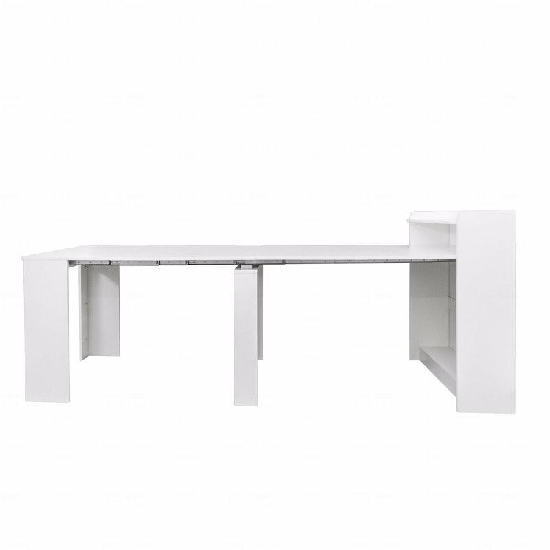 Modern Extendable Dining Table With Storage, White
