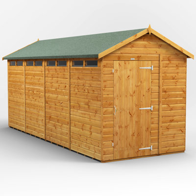 Powersheds 16 x 6ft Timber Tongue & Groove Security Apex Garden Shed